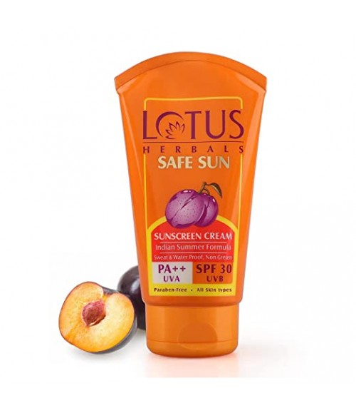 Lotus Herbals Safe Sun Sunblock Spf 30 Pa++, Sunscreen For Indian Summer Condition, 100G
